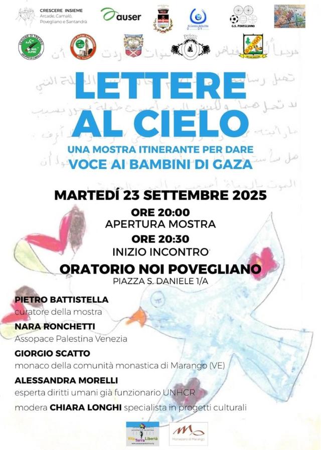 Locandina di un evento legato alla mostra «Lettere al cielo»