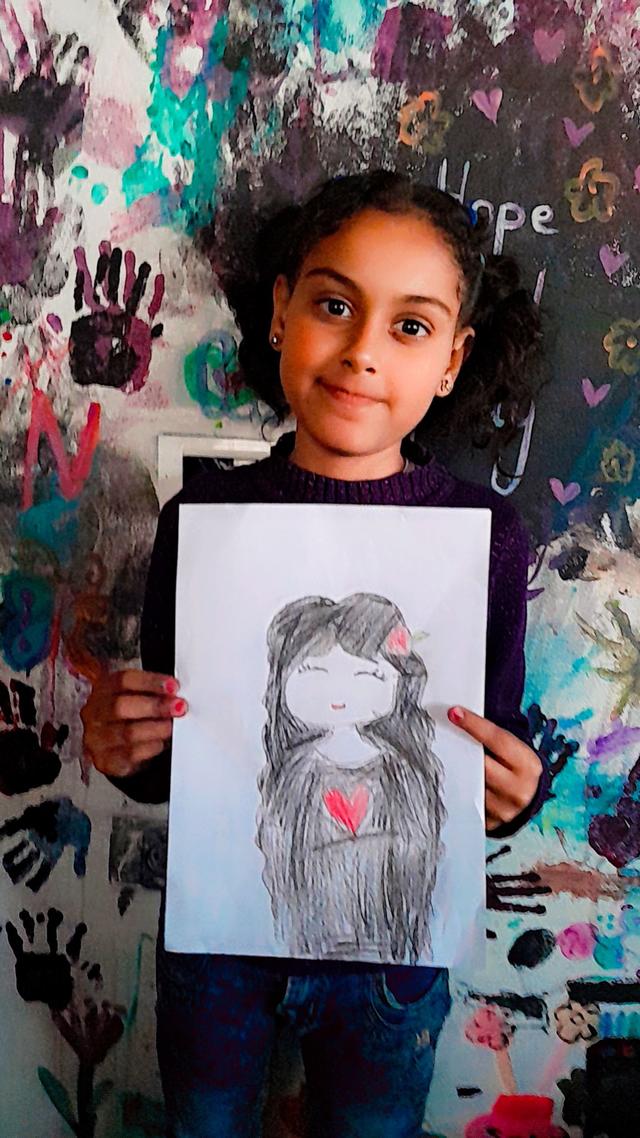 Rafeef con il suo disegno