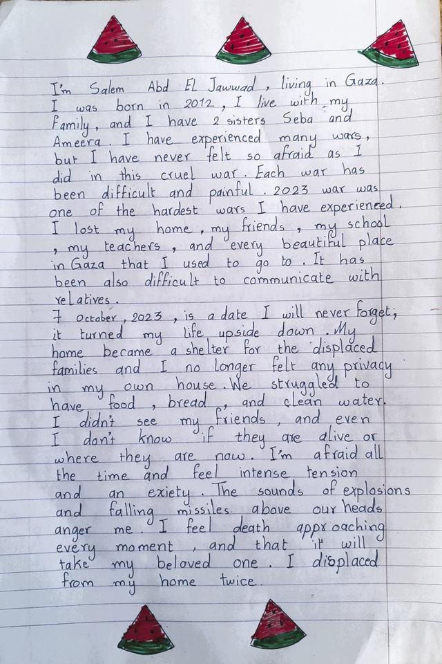 La lettera di Salem, scritta a mano in arabo