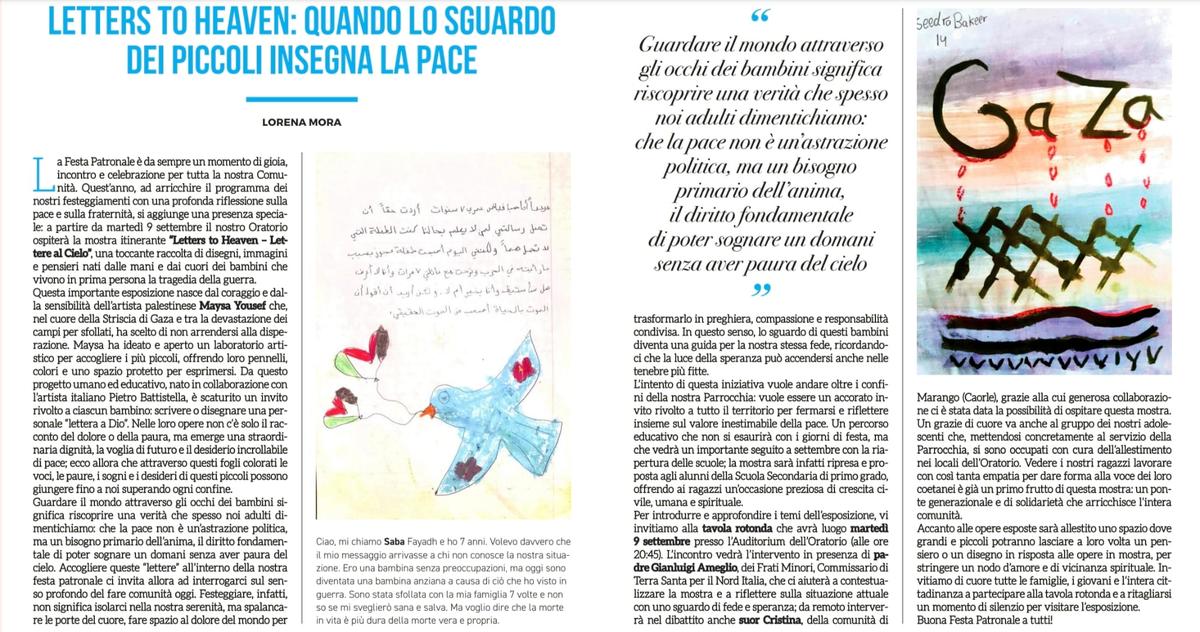 Articolo «Letters to heaven: quando lo sguardo dei piccoli insegna la pace»