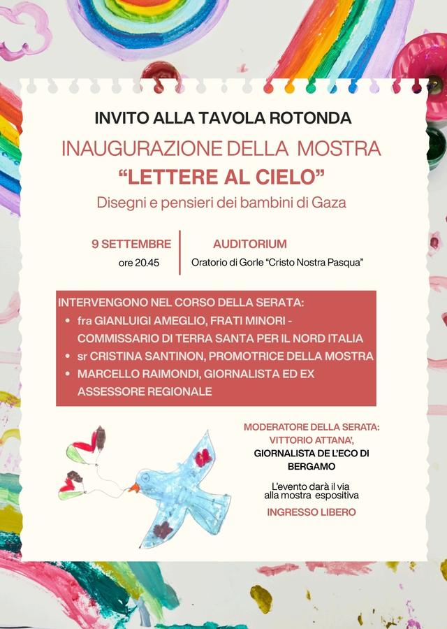 Locandina di un evento legato alla mostra «Lettere al cielo»