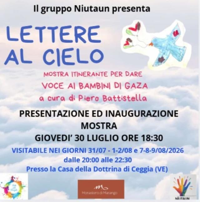 Locandina di un evento legato alla mostra «Lettere al cielo»