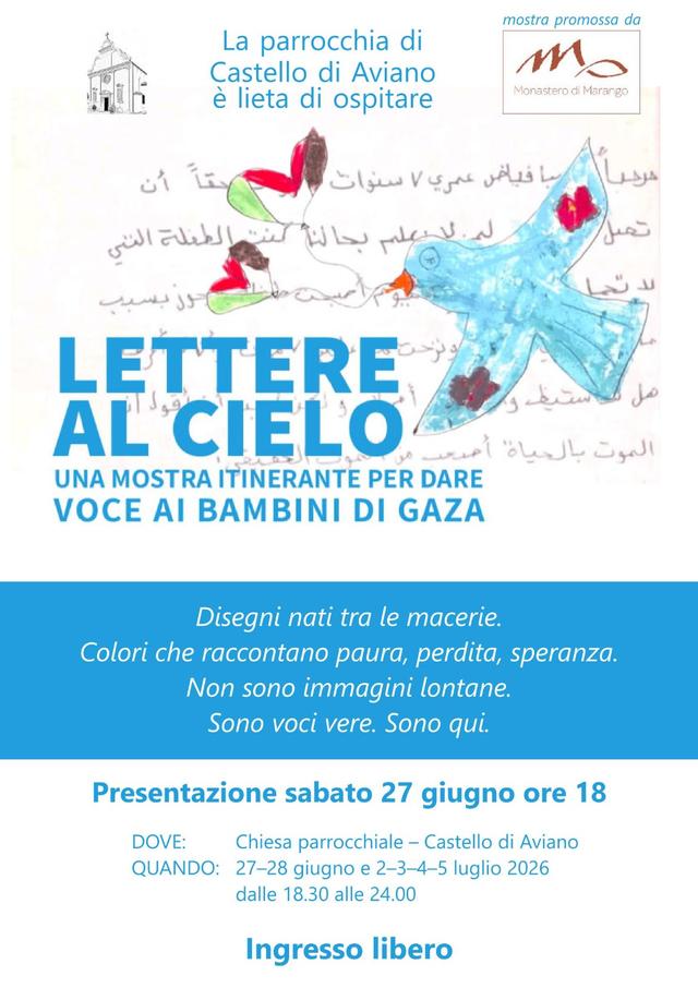 Locandina di un evento legato alla mostra «Lettere al cielo»