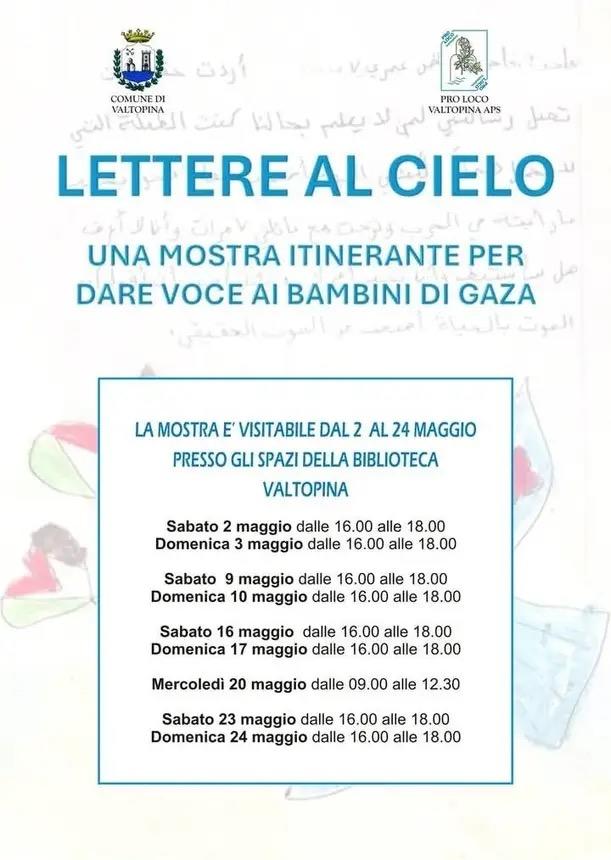 Locandina di un evento legato alla mostra «Lettere al cielo»