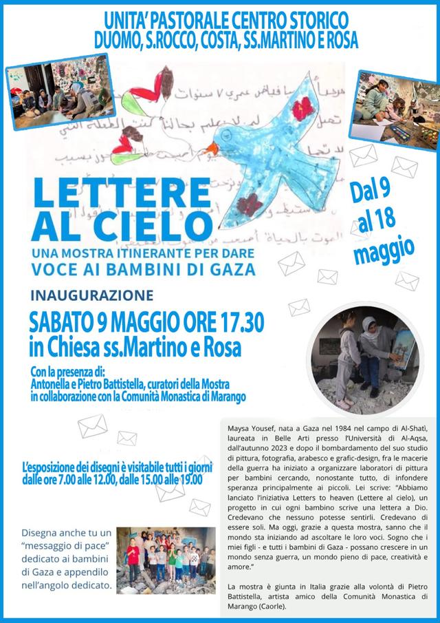 Locandina di un evento legato alla mostra «Lettere al cielo»