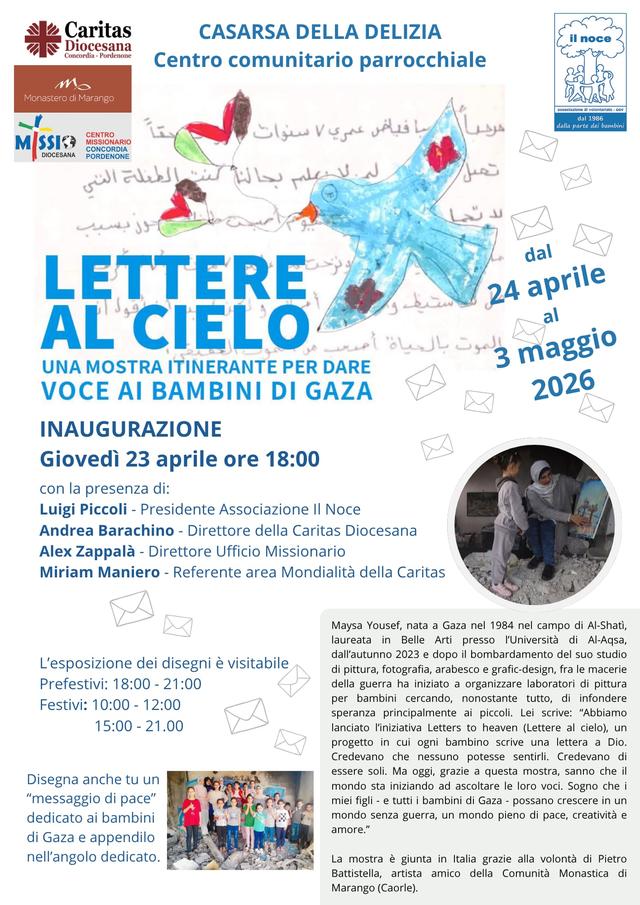 Locandina di un evento legato alla mostra «Lettere al cielo»