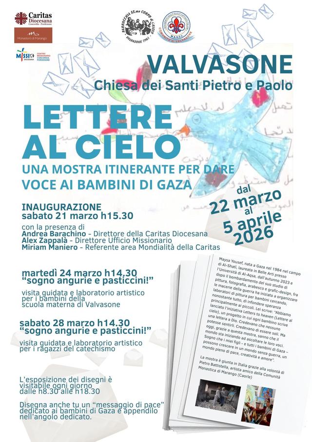 Locandina di un evento legato alla mostra «Lettere al cielo»
