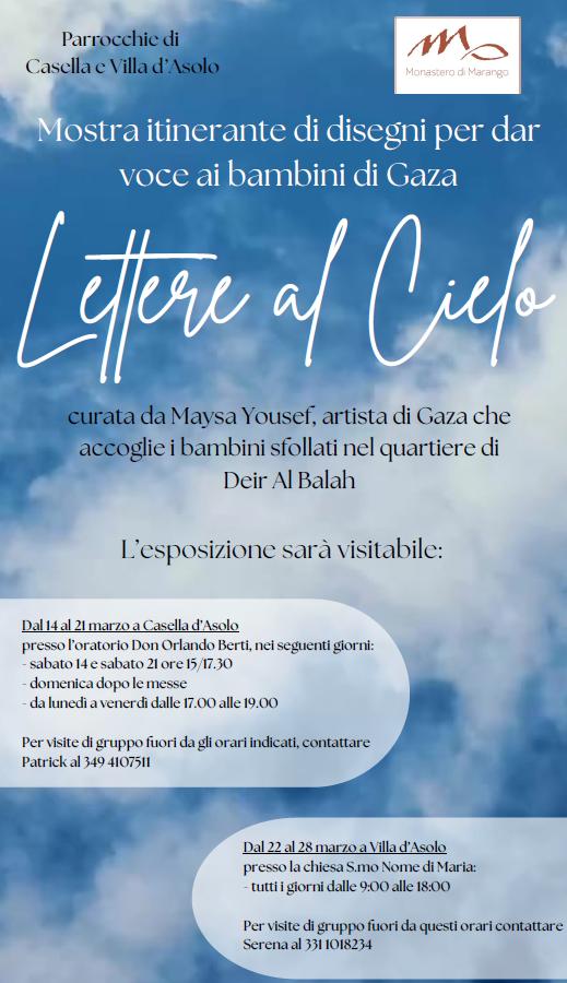 Locandina di un evento legato alla mostra «Lettere al cielo»