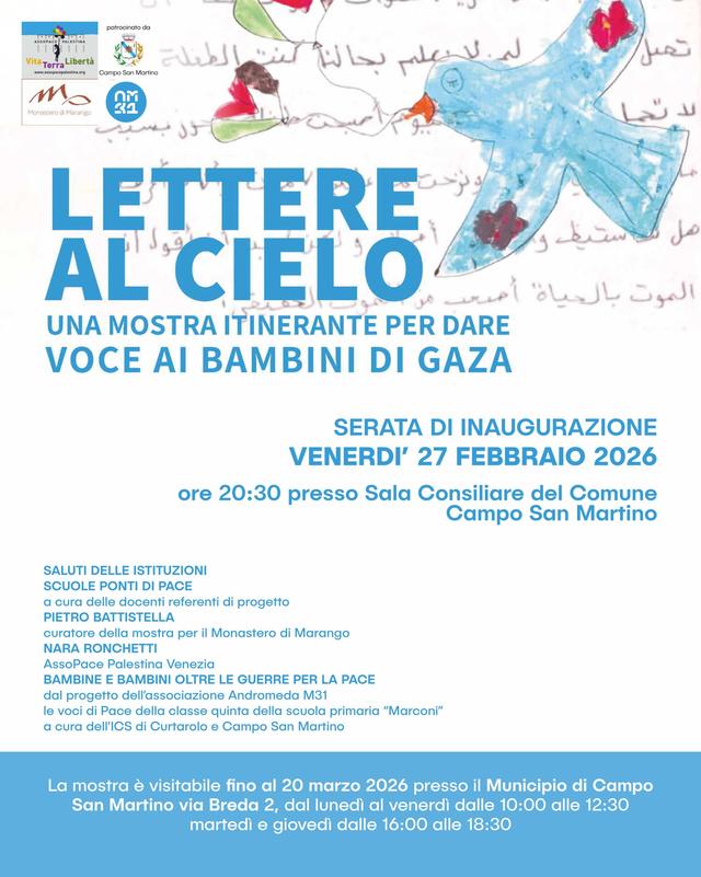 Locandina di un evento legato alla mostra «Lettere al cielo»