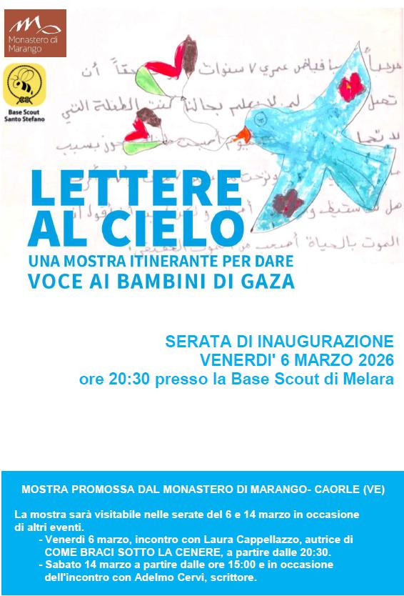 Locandina di un evento legato alla mostra «Lettere al cielo»