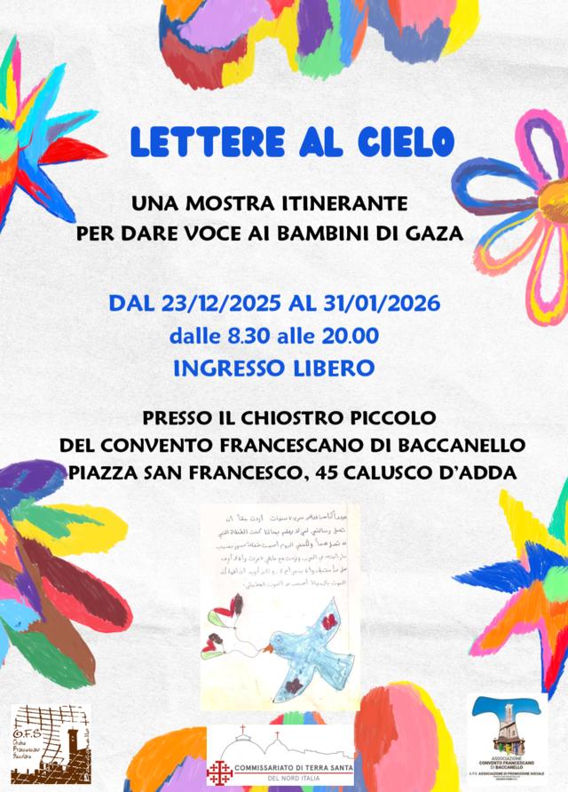 Locandina di un evento legato alla mostra «Lettere al cielo»