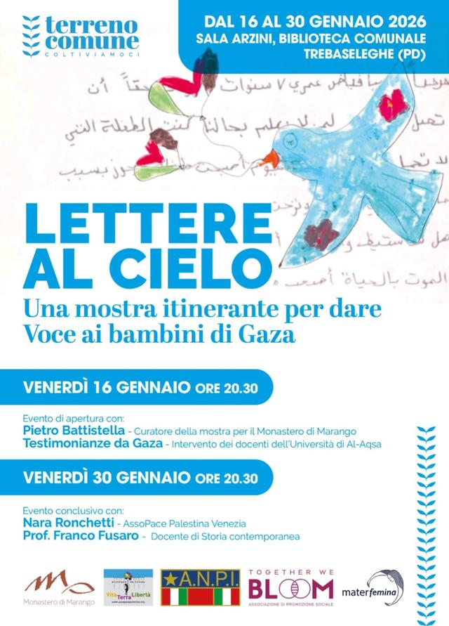 Locandina di un evento legato alla mostra «Lettere al cielo»