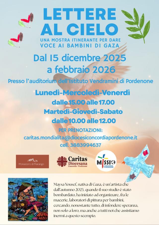 Locandina di un evento legato alla mostra «Lettere al cielo»