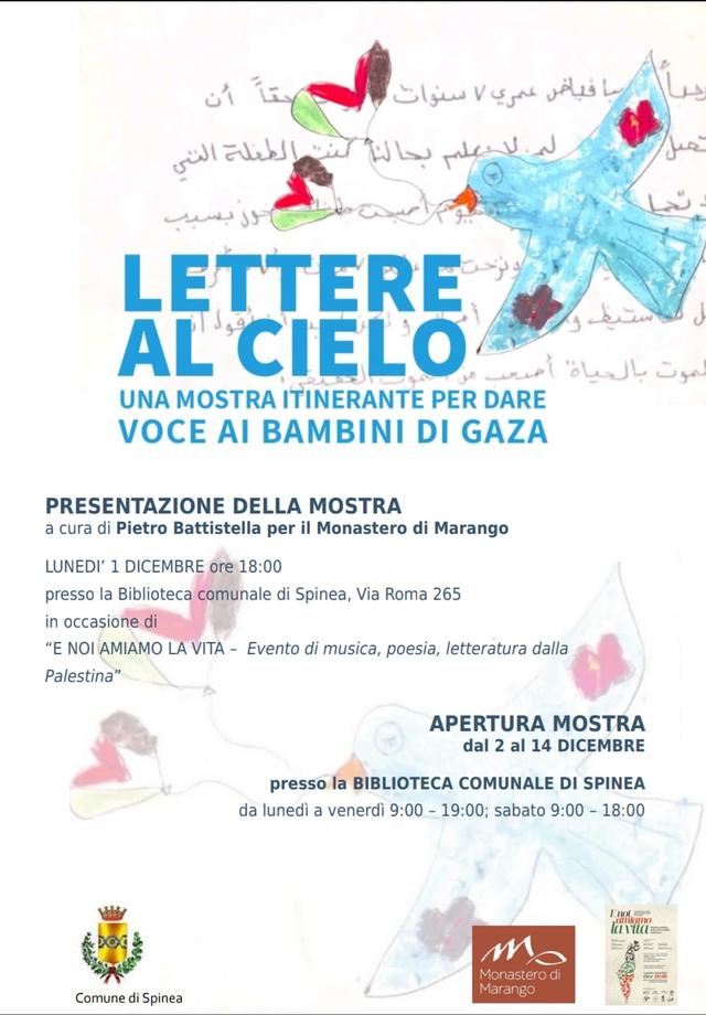 Locandina di un evento legato alla mostra «Lettere al cielo»