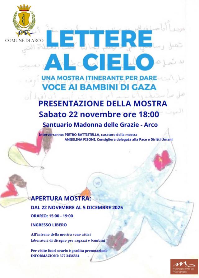 Locandina di un evento legato alla mostra «Lettere al cielo»
