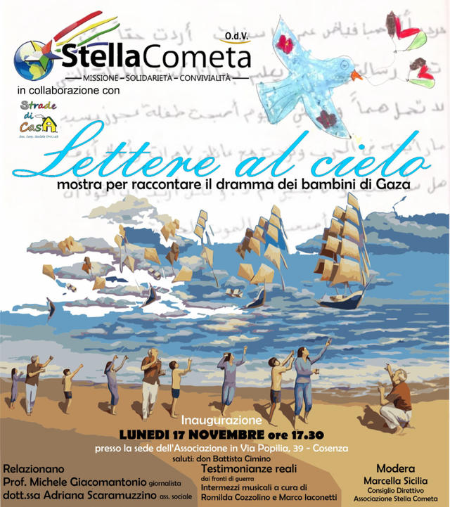 Locandina di un evento legato alla mostra «Lettere al cielo»