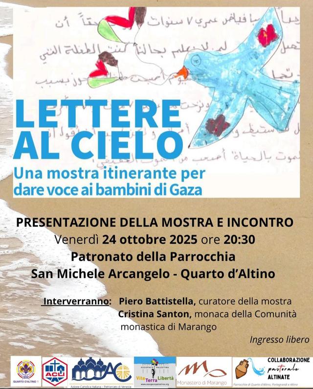 Locandina di un evento legato alla mostra «Lettere al cielo»