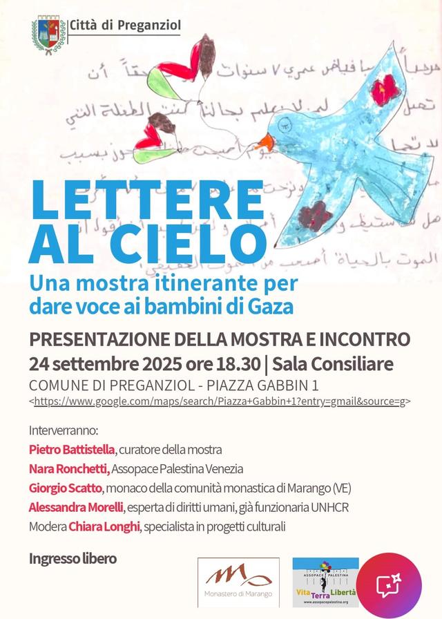 Locandina di un evento legato alla mostra «Lettere al cielo»