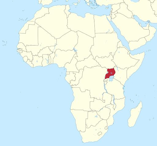 L'Uganda sulla cartina dell'Africa