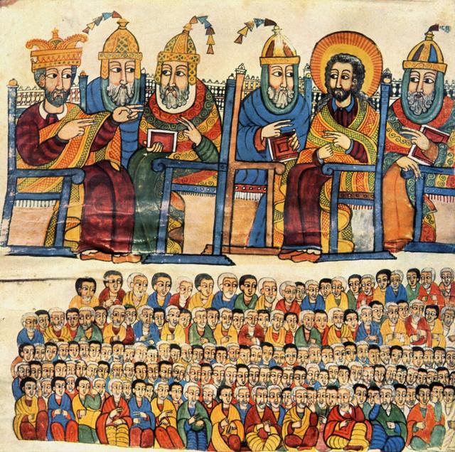 Miniatura etiopica con il Concilio di Nicea