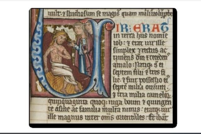 Capolettera miniato del libro di Giobbe