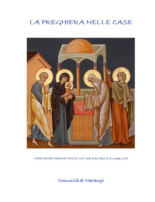 Copertina di La preghiera nelle case, con l'icona della presentazione al tempio